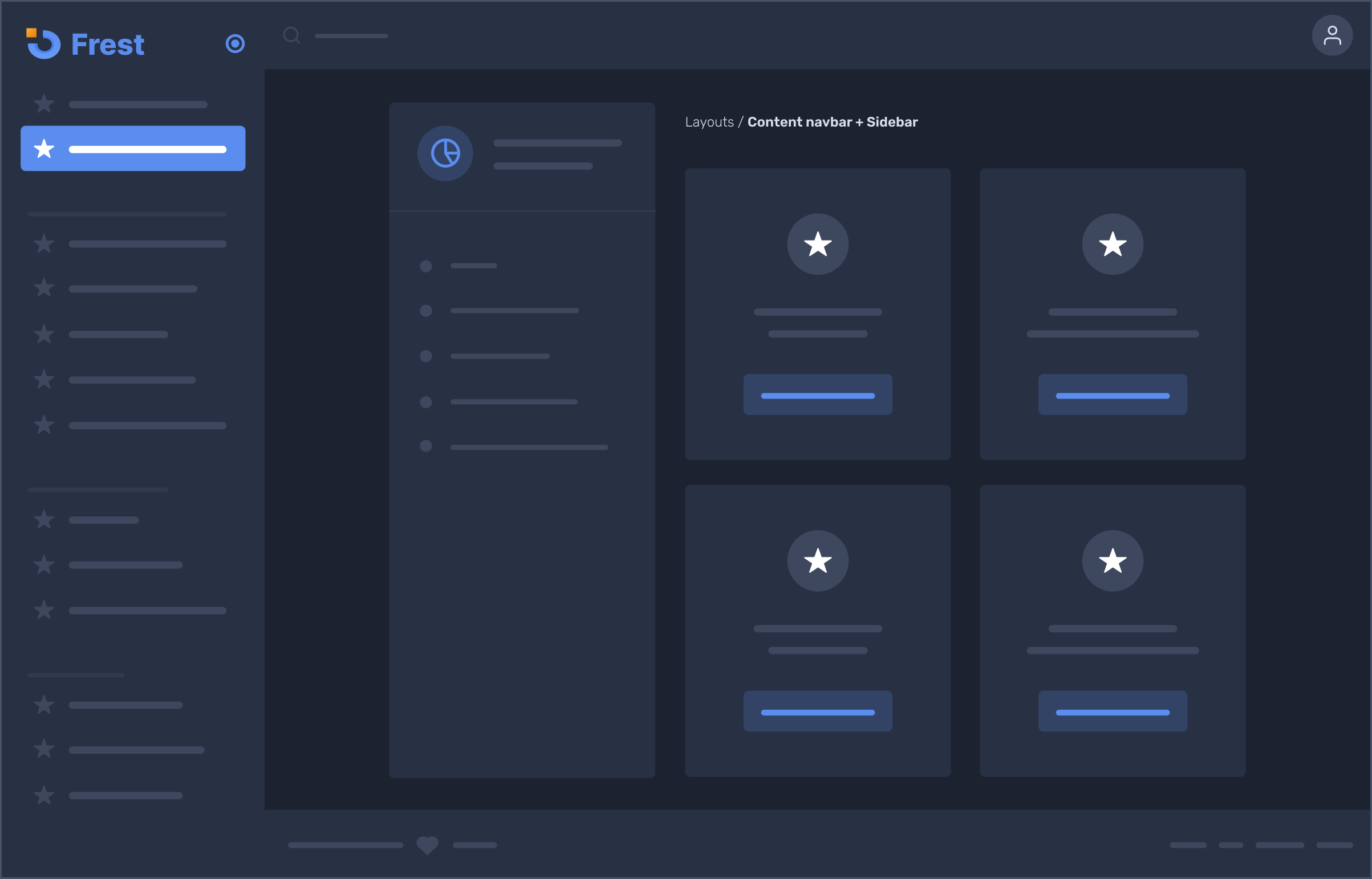 Layout content navbar + sidebar